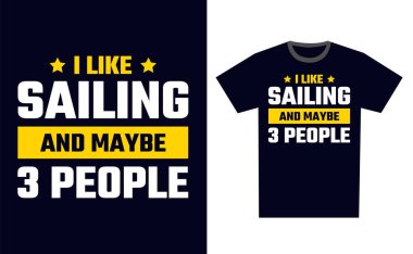 Yelkenli Tişört Tasarım Şablonu Vektörü