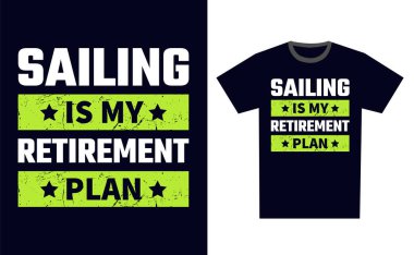 Yelkenli Tişört Tasarım Şablonu Vektörü