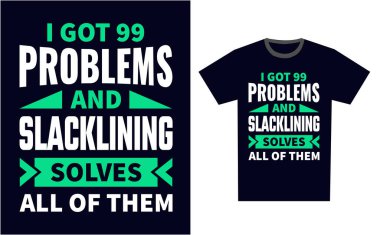 Slacklining T-Shirt Tasarım Şablon Vektörü