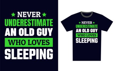 Uyuyan Tişört Tasarım Şablonu Vektörü