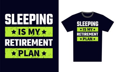 Uyuyan Tişört Tasarım Şablonu Vektörü