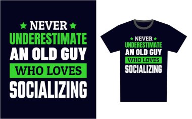 Sosyalleşen T-Shirt Tasarım Şablonu Vektörü