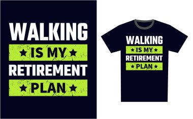 Yürüyen Tişört Tasarım Şablonu Vektörü