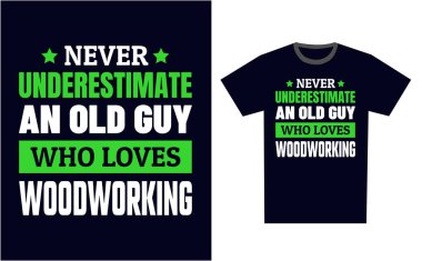 Tahta işçiliği T-Shirt Tasarım Şablonu Vektörü