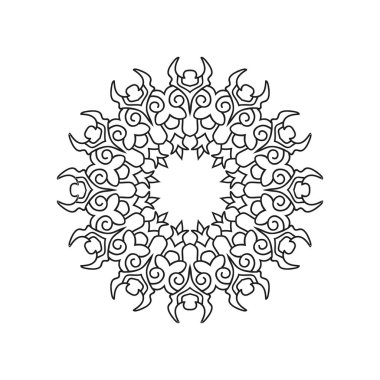 Siyah beyaz mandala tasarımları. Yeni mandala sanat vektörü illüstrasyonu