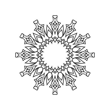 Siyah beyaz mandala tasarımları. Yeni mandala sanat vektörü illüstrasyonu