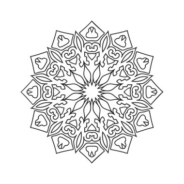 Yeni çiçek mandala sanat vektör illüstrasyonu