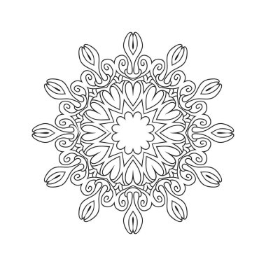 Yeni çiçek mandala sanat vektör illüstrasyonu