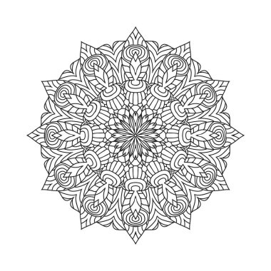Siyah ve beyaz mandala vektörü
