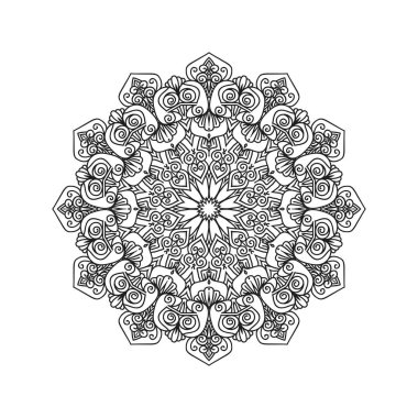 Yeni çiçek mandala vektör illüstrasyonunu tasarladı