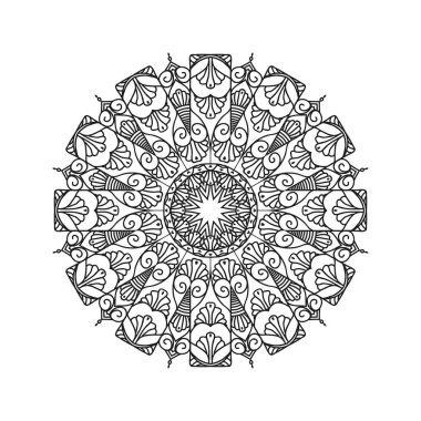 Yeni çiçek mandala vektör illüstrasyonunu tasarladı