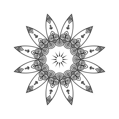 Siyah ve beyaz mandala tasarımları