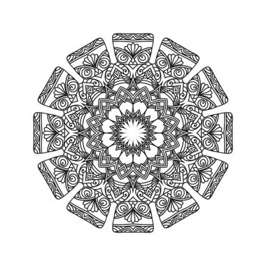 Siyah beyaz mandala sanatı