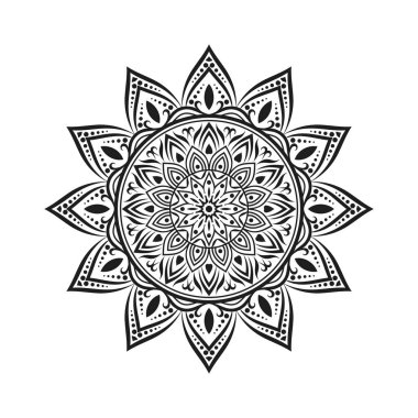 Siyah beyaz mandala tasarımları. Yeni mandala sanat vektörü illüstrasyonu
