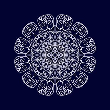 Yeni çiçek mandala sanat vektör illüstrasyonu