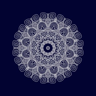 Yeni çiçek mandala sanat vektör illüstrasyonu