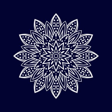 Flower Mandala arkaplan tasarımı vektör çizimi