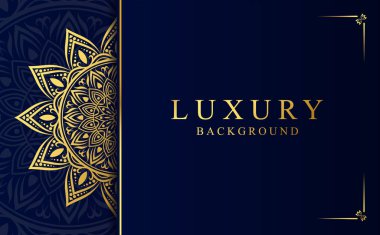 Altın renk vektörü olarak İslami mandala arkaplanı