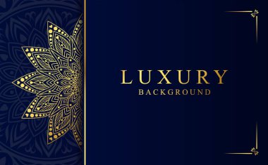 Altın renk vektörü olarak İslami mandala arkaplanı