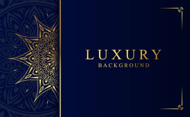 Altın renk vektörü olarak İslami mandala arkaplanı