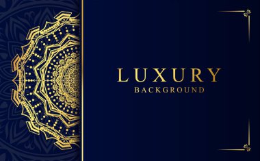 Altın rengi vektör olarak lüks mandala arkaplanı