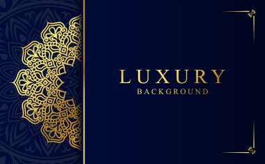 Altın renk vektörü olarak İslami mandala arkaplanı