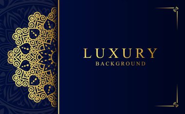 Altın renk vektörü olarak İslami mandala arkaplanı