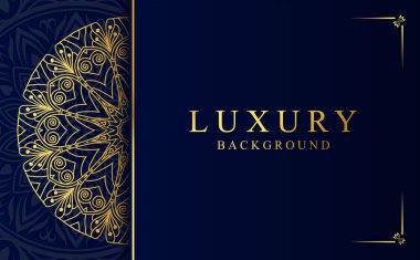 Altın rengi vektör olarak lüks mandala arkaplanı