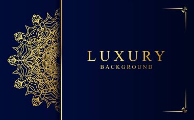 Altın rengi vektör olarak lüks mandala arkaplanı