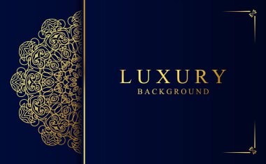 Altın arabesk mandala tasarım vektör çizimi