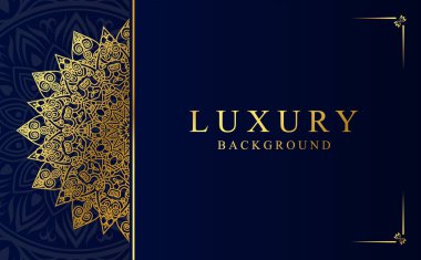 Lüks altın süs mandala arka planı. Güzel arabesk desenli mandala tasarımı