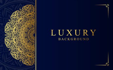 Lüks altın süs mandala arka planı. Güzel arabesk desenli mandala tasarımı