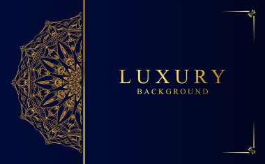 Arap tarzında altın arabesk desenli lüks dekoratif mandala