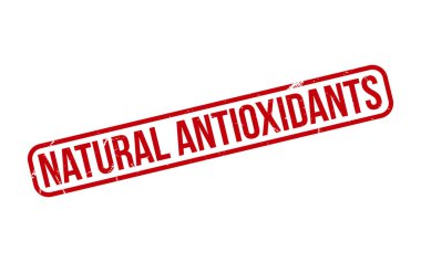 Red Natural Antioxidants Rubber Stamp Seal Vector