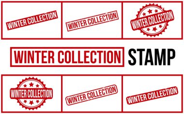 Winter Collection rubber grunge stamp set vector
