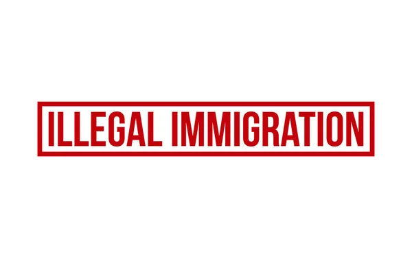 Yasadışı Göçmen Kauçuk Damga Mühürleyici — Stok Vektör