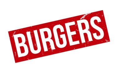 Kırmızı Burgerler Kauçuk Mühür Vektörü