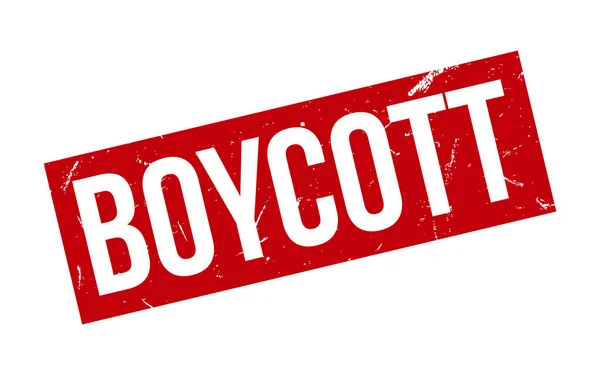 Κόκκινο Boycott Καουτσούκ Σφραγίδα Διάνυσμα Σφραγίδα — Διανυσματικό Αρχείο