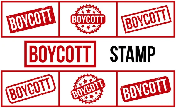 Διάνυσμα Συνόλου Γραμματοσήμων Boycott Καουτσούκ Grunge — Διανυσματικό Αρχείο