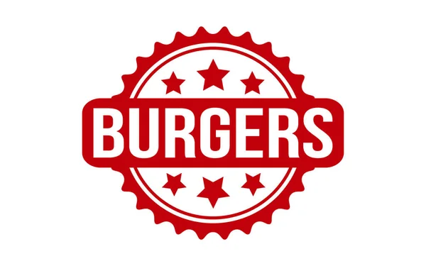 Red Burgers Rubber Stamp Seal Vector — Stockový vektor