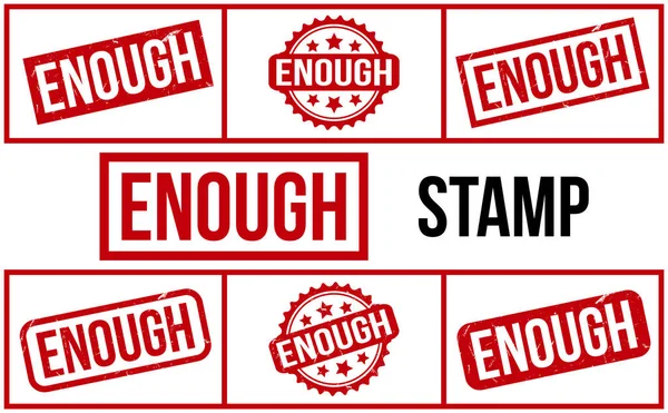 stock vector Red Enough Rubber Stamp Set Vector