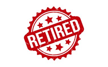 Kırmızı Emekli Lastik Damga Mühür Vektörü