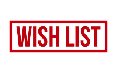 Kırmızı Dilek Listesi Kauçuk Mühür Vektörü