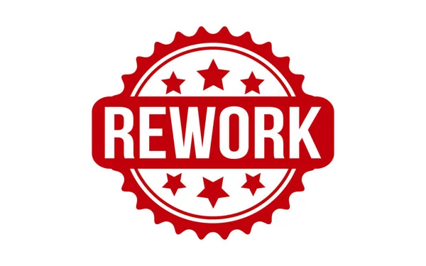Red Rework Rubber Stamp Vector — стоковый вектор