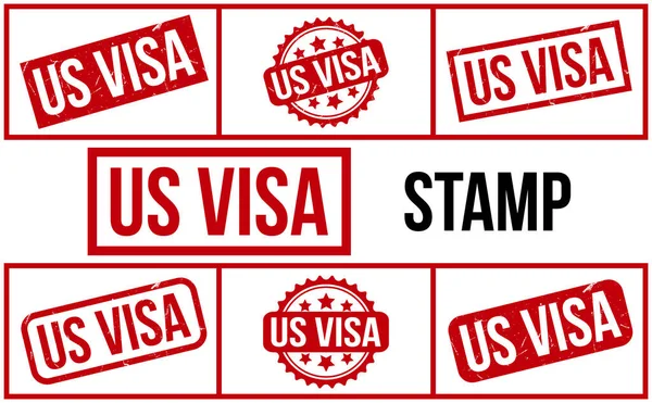 Nós Visa Borracha Grunge Carimbo Conjunto Vetor —  Vetores de Stock