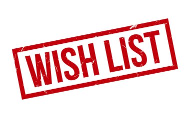 Kırmızı Dilek Listesi Kauçuk Mühür Vektörü