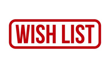 Kırmızı Dilek Listesi Kauçuk Mühür Vektörü