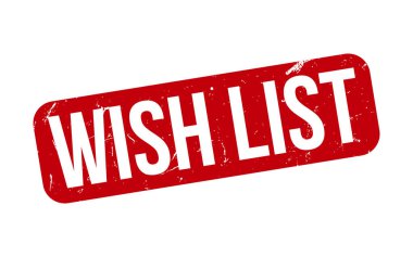 Kırmızı Dilek Listesi Kauçuk Mühür Vektörü