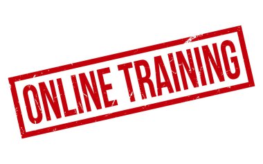 Kırmızı Çevrimiçi Eğitim Kauçuk Mühür Vektörü