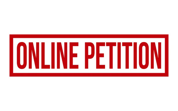 Piros Online Petíció Gumibélyegző Vektor — Stock Vector